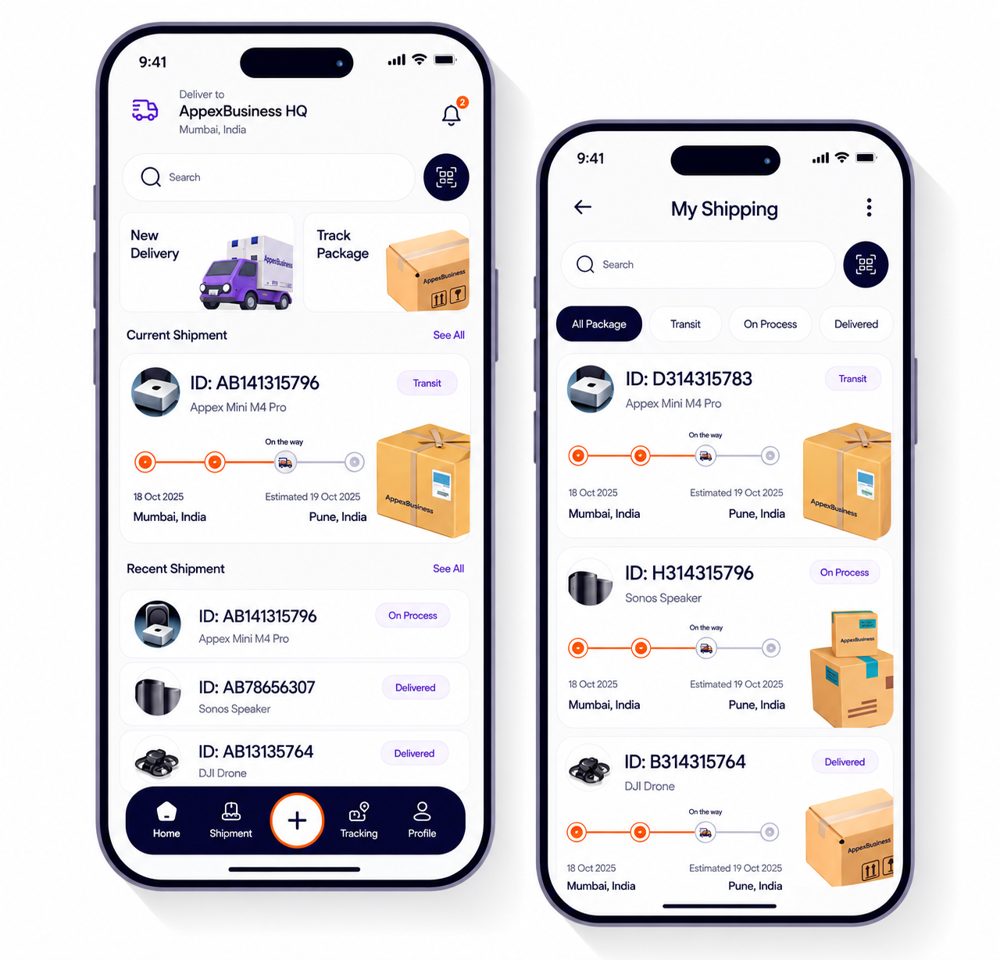 Shipment tracking mobile app